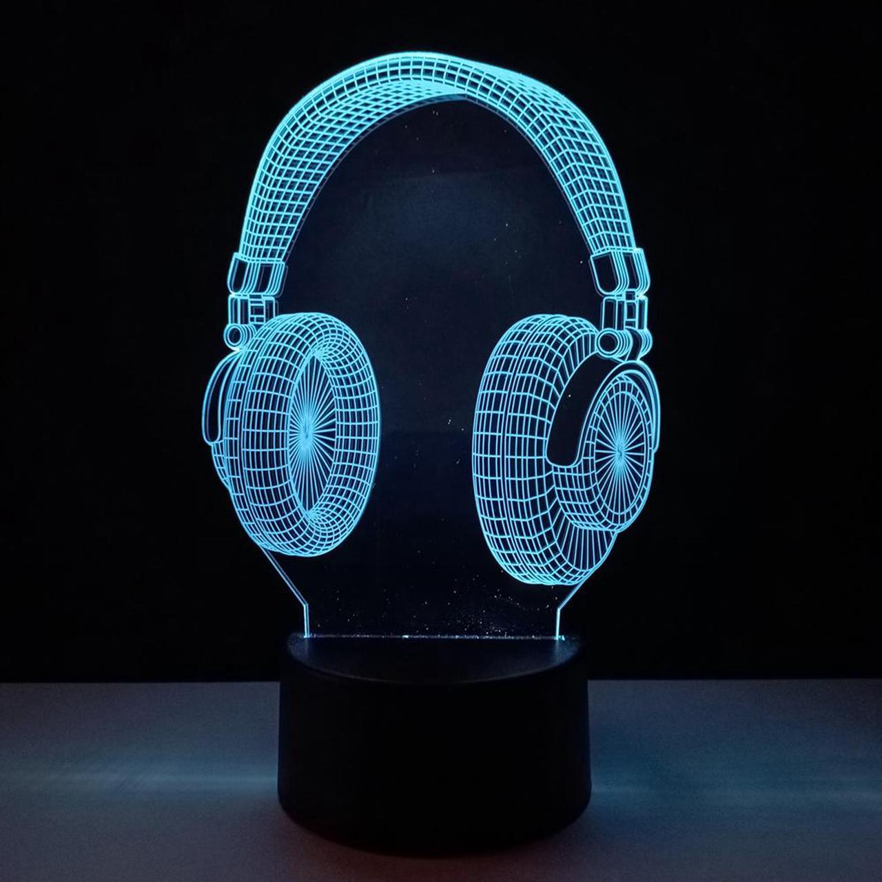 Weastlinks 3D LED Gaming Headset Setup RGB Lamp USB Powered Gaming Room Children's Lamp Bedroom Night Lights Table Lamp Lighting Gifts