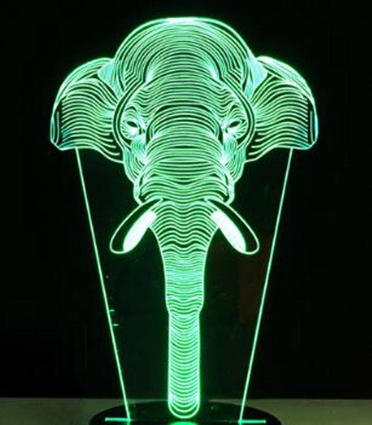 Weastlinks Amazing 3D Illusion LED Table Lamp Night Light with Animal Elephant Shape Touch Sensor 7 Colors Change Effect Holiday Gifts