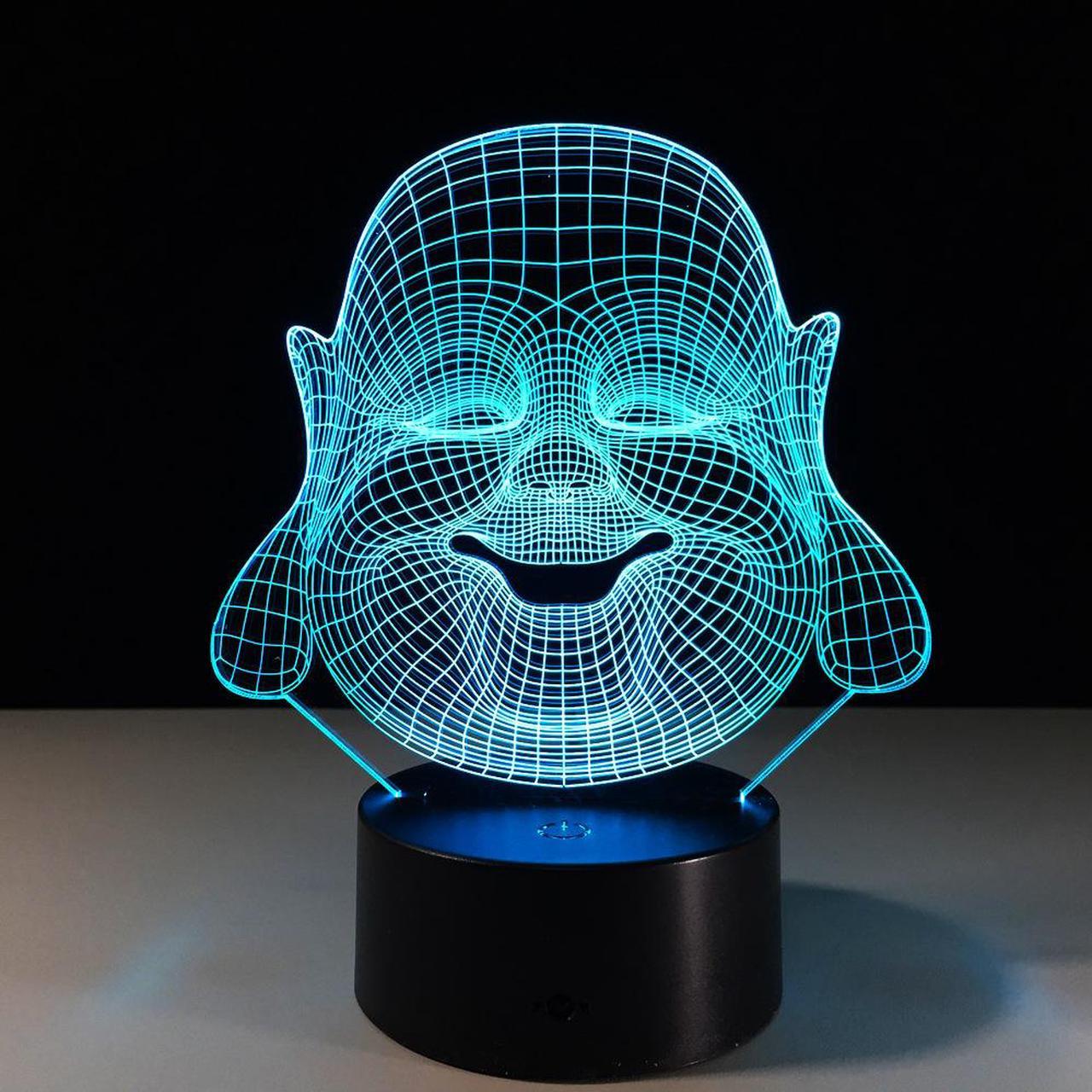 Weastlinks Buddha 7 Color Changing Night Lamp 3D Atmosphere Bulbing Light 3D Visual illusion LED Lamp for kids toy Christmas Birthday gifts