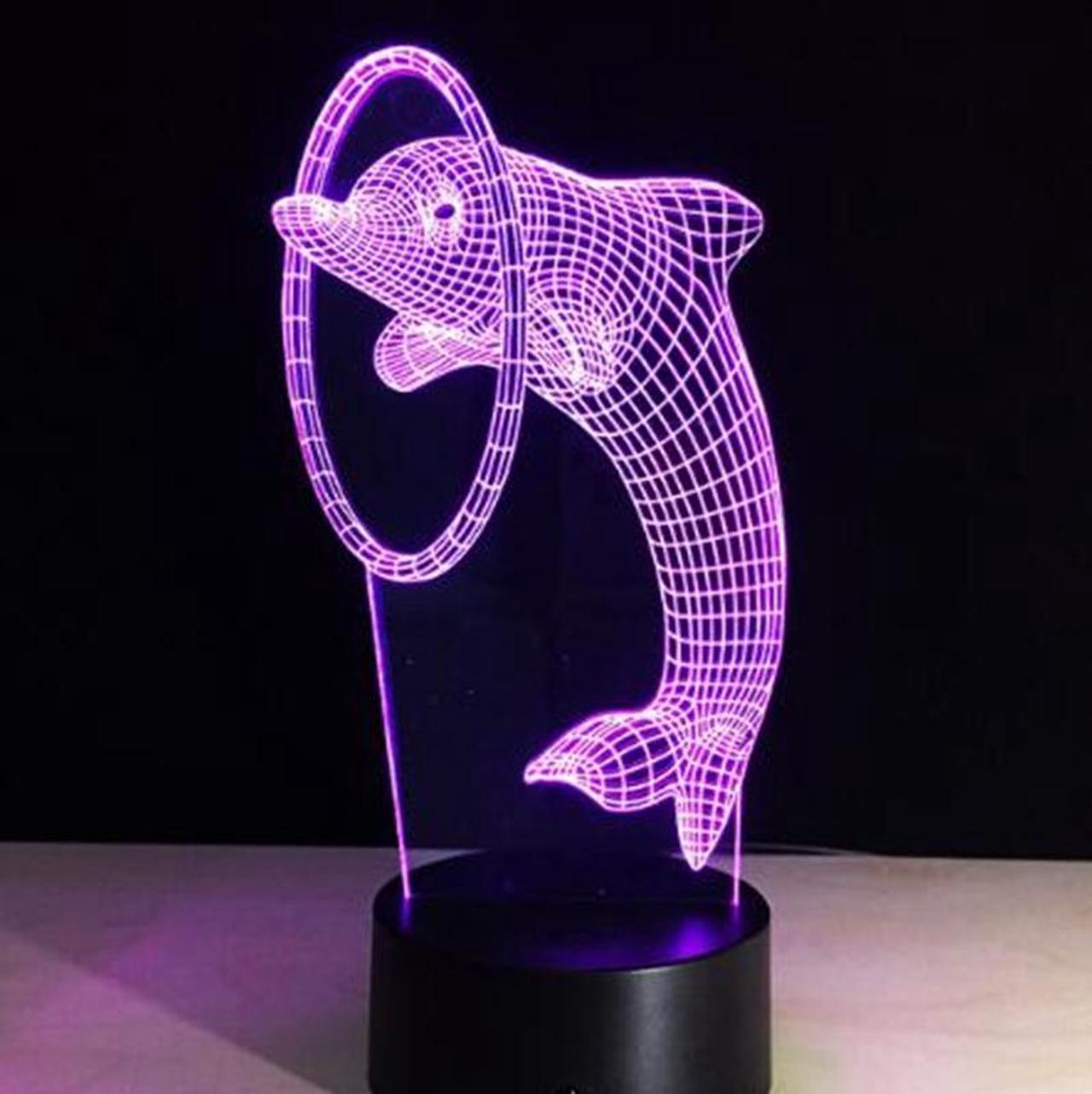 Weastlinks 3D illusion Led night light 7colors dolphin lamp table novelty products christmas lights with touch button children night light