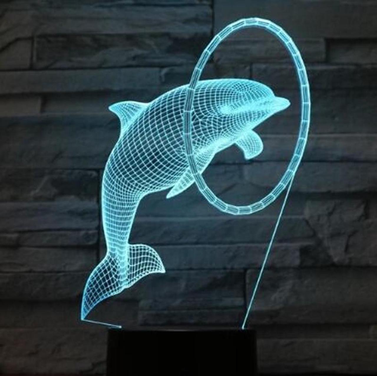 Weastlinks 3D illusion Led night light 7colors dolphin lamp table novelty products christmas lights with touch button children night light