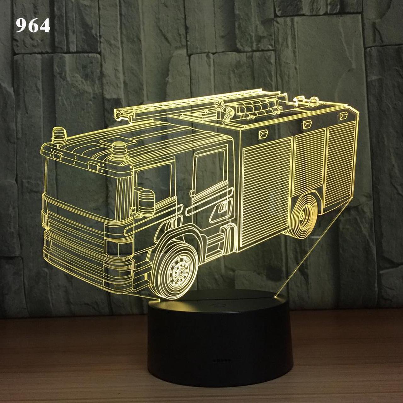 Weastlinks Crane Truck Fire Car School Bus Design Acrylic Cars 7/16 Colors Change 3D Illusion Boys Kids Gifts