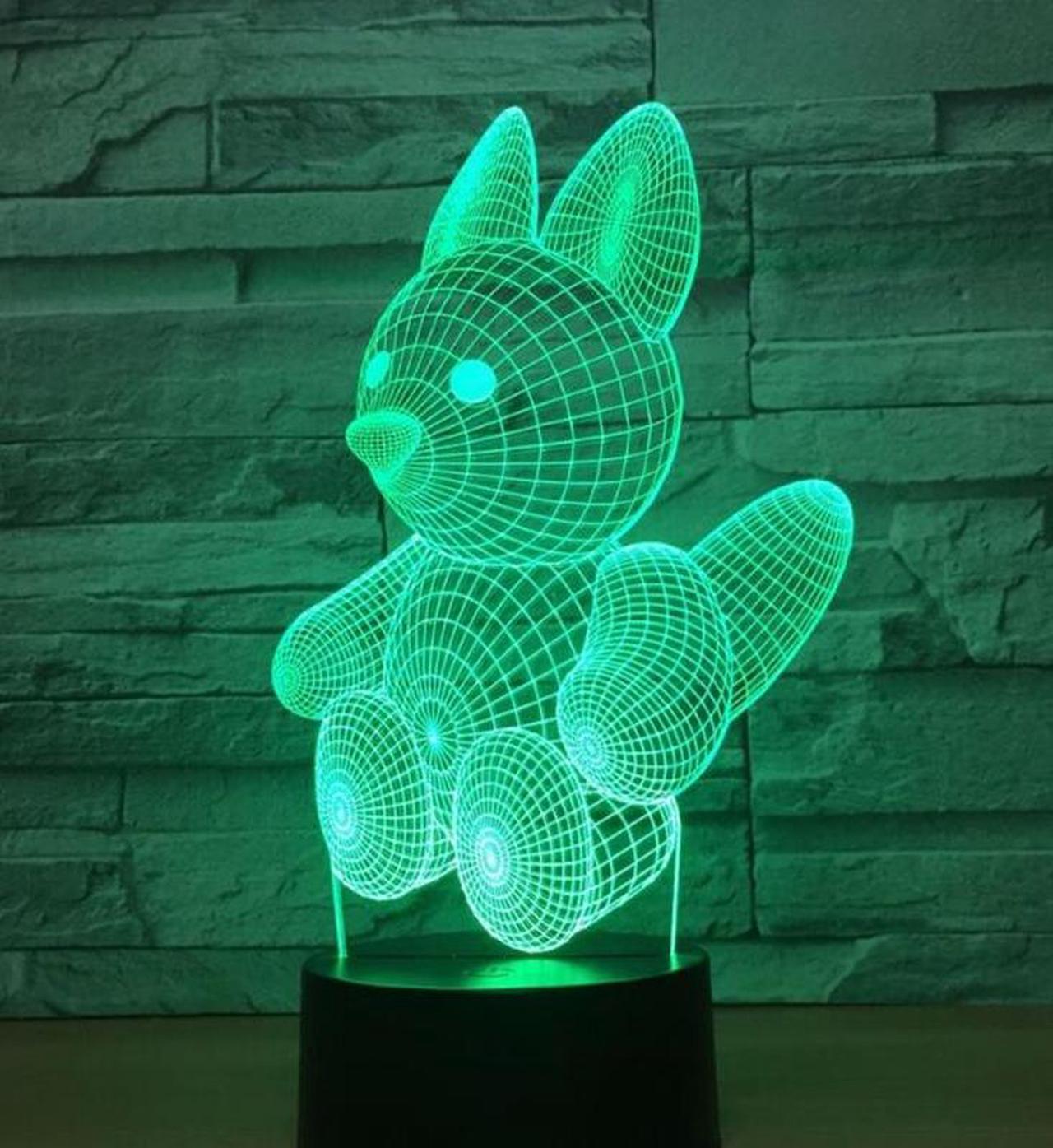 Weastlinks Cartoon Cute Heart Bear Shape Acrylic LED Lamp 3D Baby Night Light Sleeping Lighting 7 Colors with Touch and Remote Control