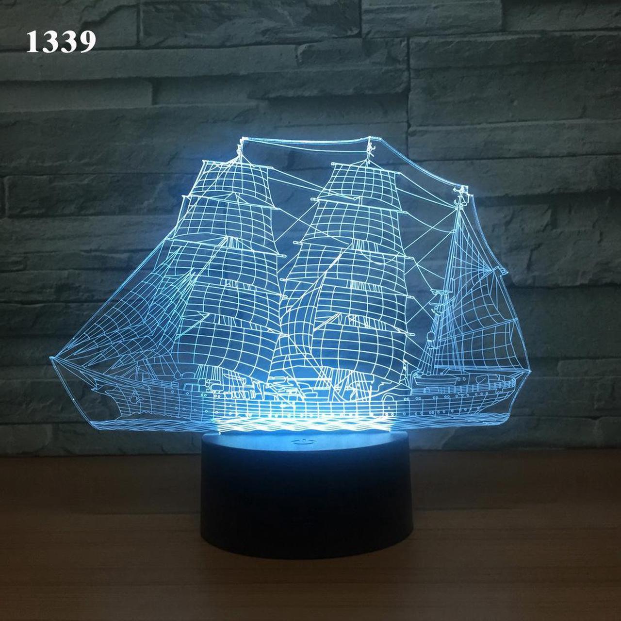 Weastlinks Sail Boat - 3D Optical Illusion Novelty Table Lamp Beautiful Sea Boat Shape Night Light