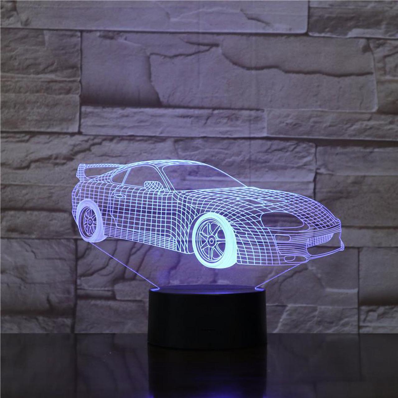 Weastlinks Multi Colors 3D Car Night Lamp Acrylic Panel Car Shape LED Light with 7 Colors Change Touch or Remote Control