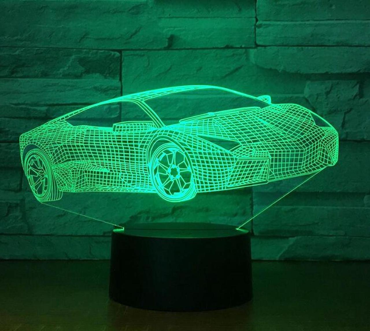 Weastlinks Multi Colors 3D Car Night Lamp Acrylic Panel Car Shape LED Light with 7 Colors Change Touch or Remote Control