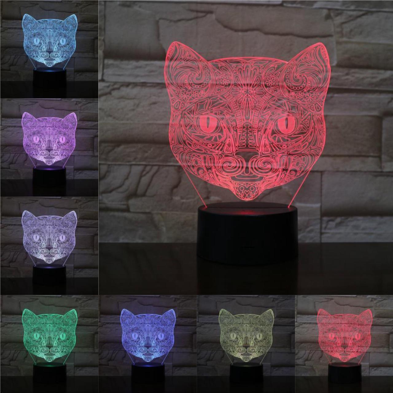 Weastlinks LED Night Lamp Touch Sensor Cat Acrylic Animal Light Colorful Child Holiday Gift Sleepping Creative Bedroom Desktop Decor Lamp