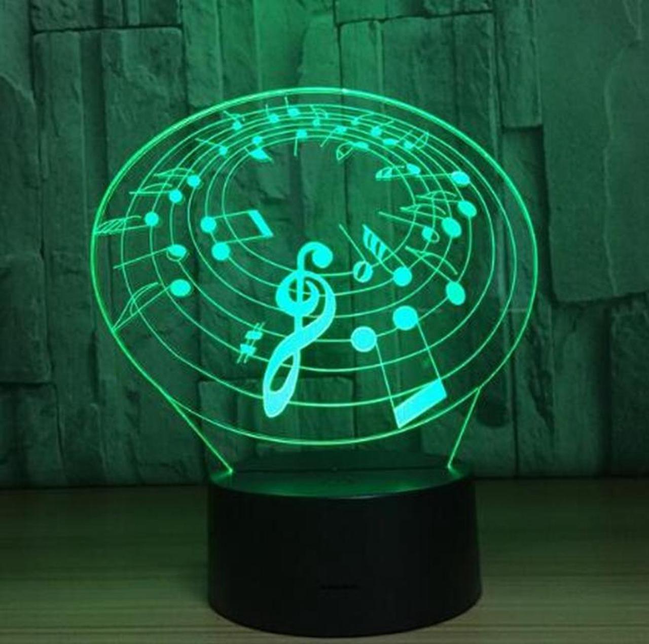 Weastlinks 3D LED Night Light Music Note with 7 Colors Light for Home Decoration Lamp Amazing Visualization Optical Illusion Awesome Gifts