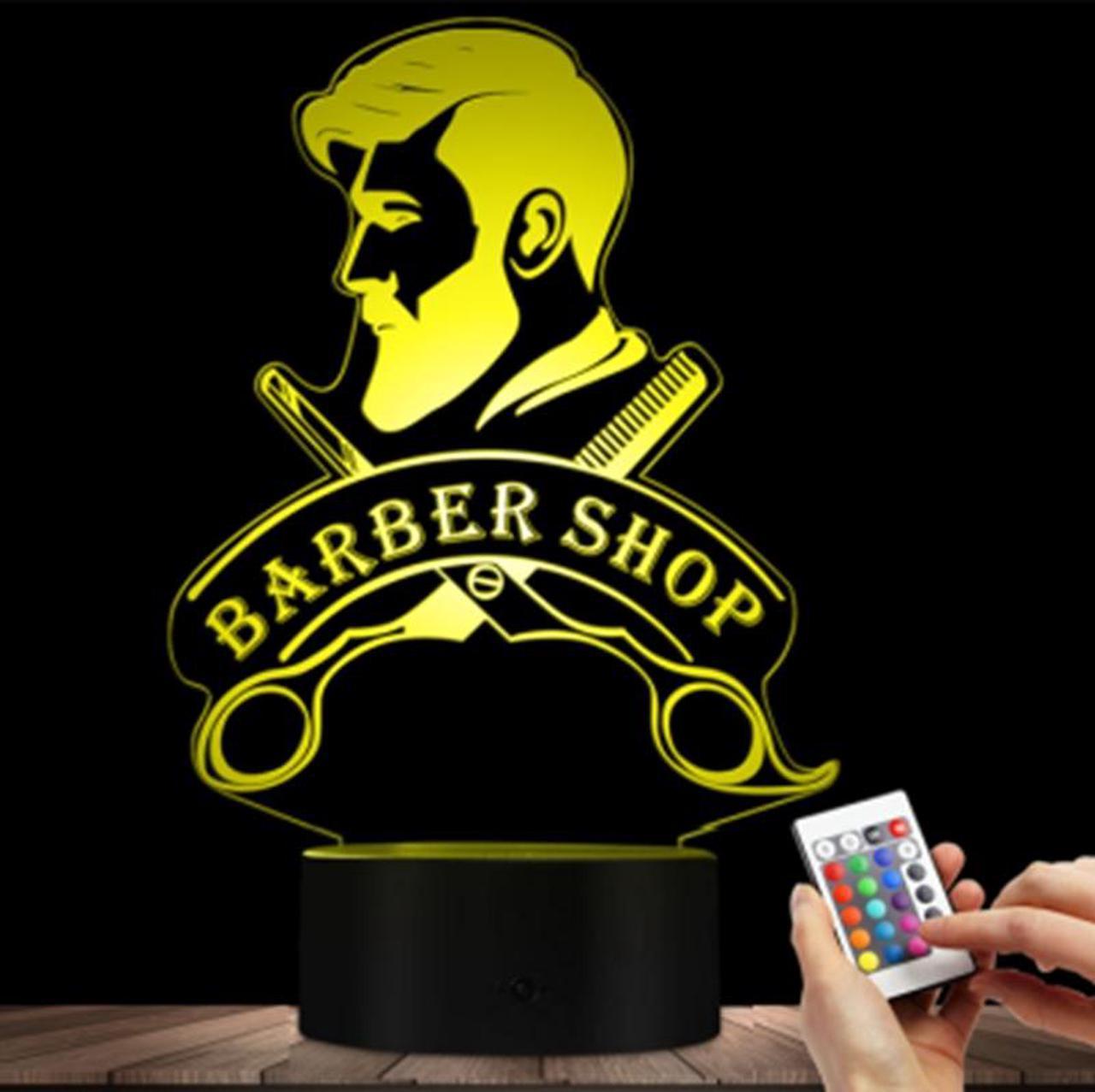 Weastlinks Barbershop Hair Hairdresser Haircut Business Beard Salon Man LED Night Lamp Custom Barber Shop Name Acrylic LED Edge Light Logo