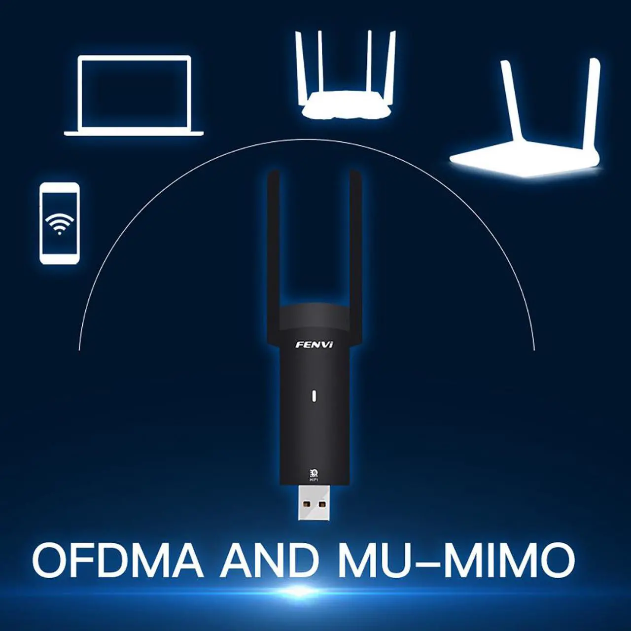 Alt view image 3 of 3 - Weastlinks 1800Mbps WiFi 6 USB Adapter Wireless Network Card USB 3.0 WiFi6 Dongle USB LAN Ethernet Dual Band 2.4G/5.8G For PC Laptop Win 10