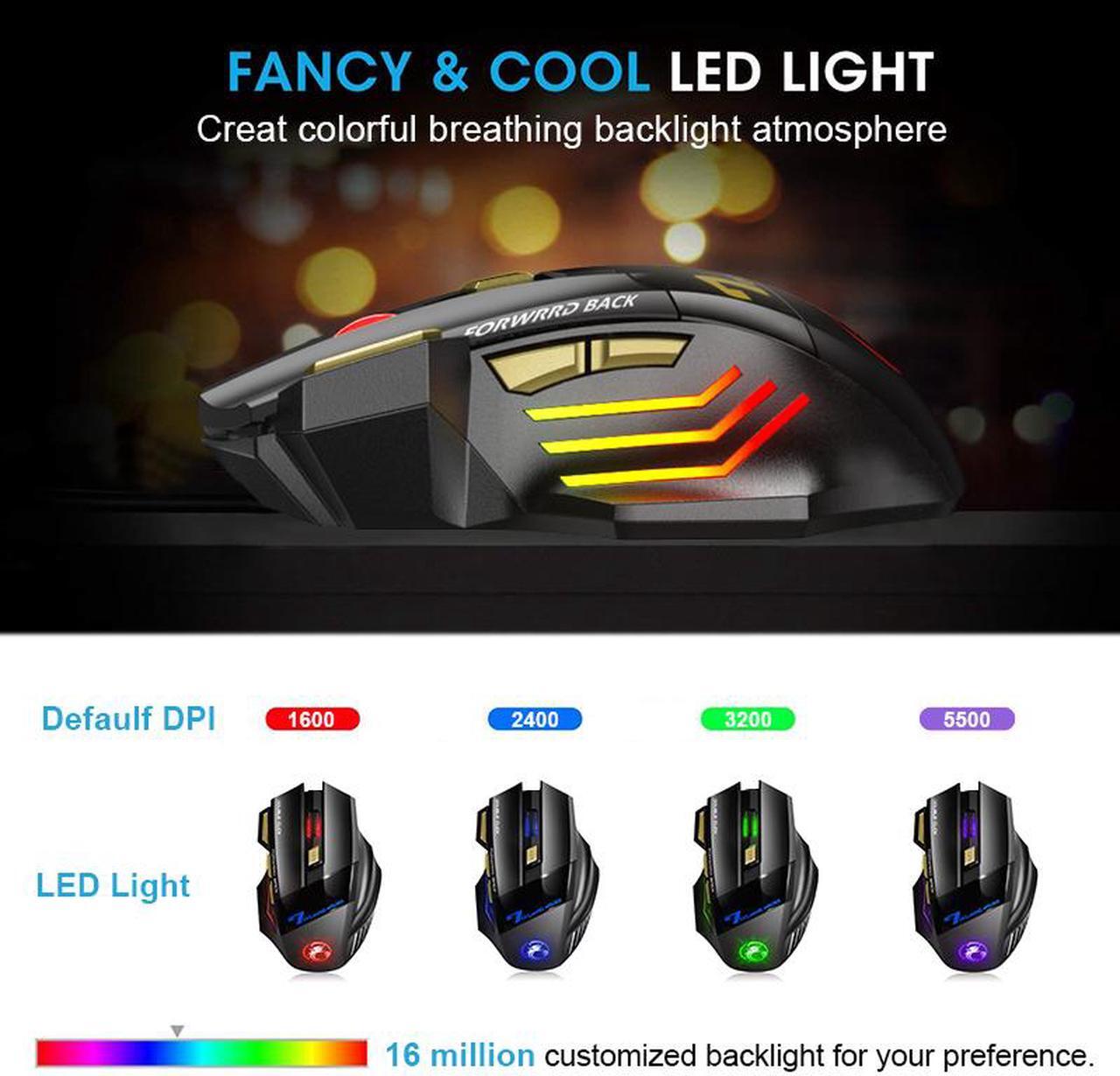 Alt view image 6 of 7 - Weastlinks Rechargeable Wireless Mouse Gamer For Computer RGB Gaming Mouse Bluetooth USB Mouse Silent Ergonomic Mause For Laptop PC Mice