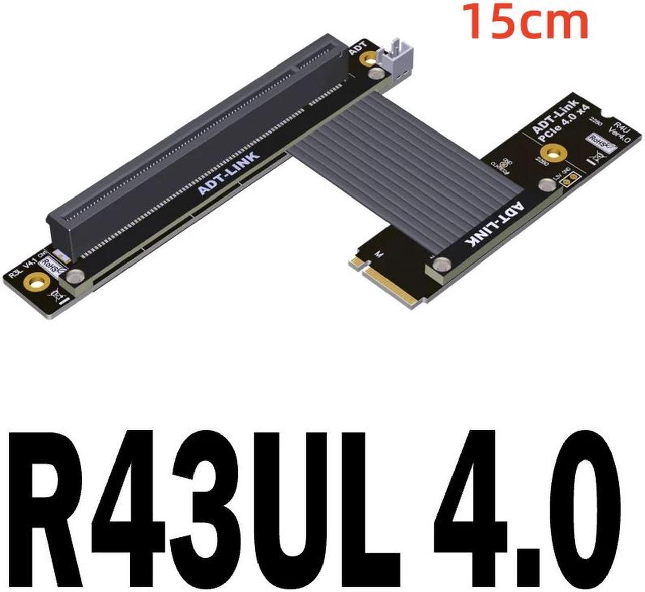 Weastlinks PCI-E 4.0 16x PCIe x16 Extender to M2 M.2 NVMe M-Key Riser Card Extension Cord Gen4.0 64Gbps with Sata Power Cable