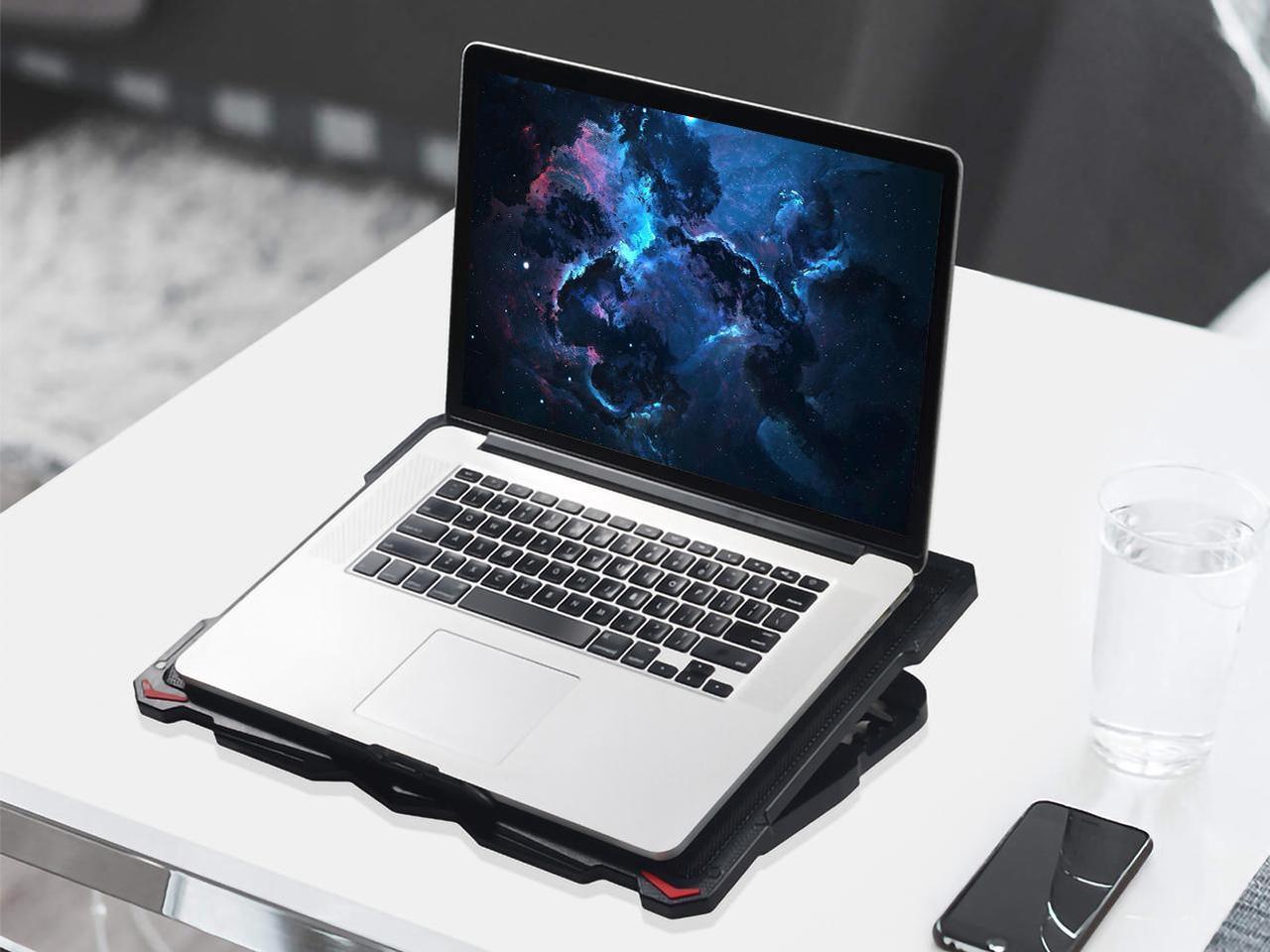 Alt view image 6 of 7 - AICHESON Laptop Cooling Pad 5 Fans Up to 17.3 Inch Heavy Notebook Cooler, LED Lights, 2 USB Ports, S035