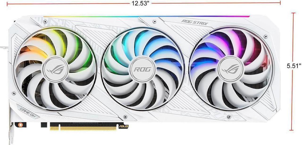 Alt view image 2 of 4 - ASUS ROG Strix GeForce RTX 3070 8GB GDDR6 PCI Express 4.0 Video Card ROG-STRIX-RTX3070-O8G-WHITE-V2