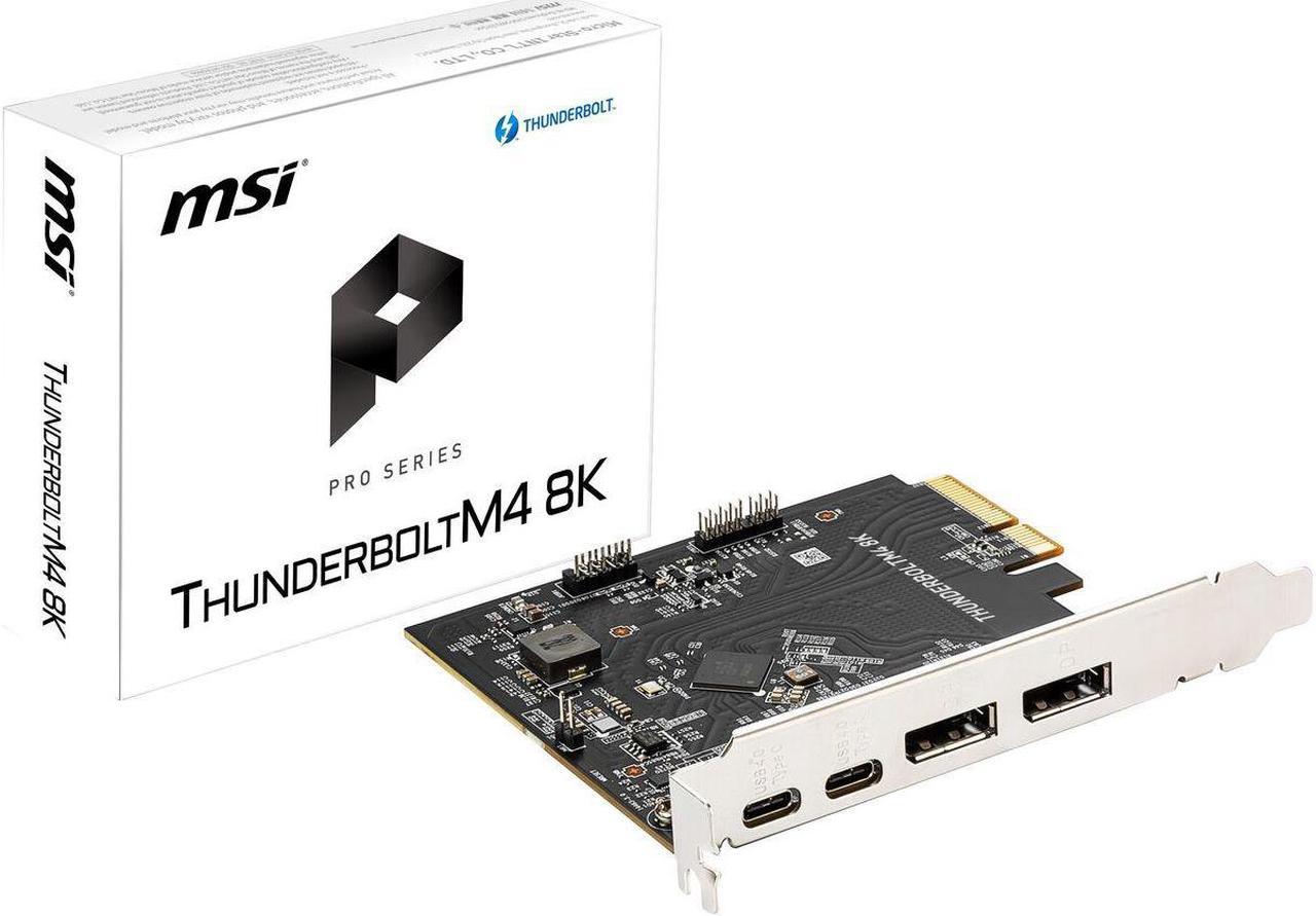 MSI THUNDERBOLTM4 8K PCIe 3.0x4 Add-on Card for 2 Thunderbolt 4 (USB-C) Ports