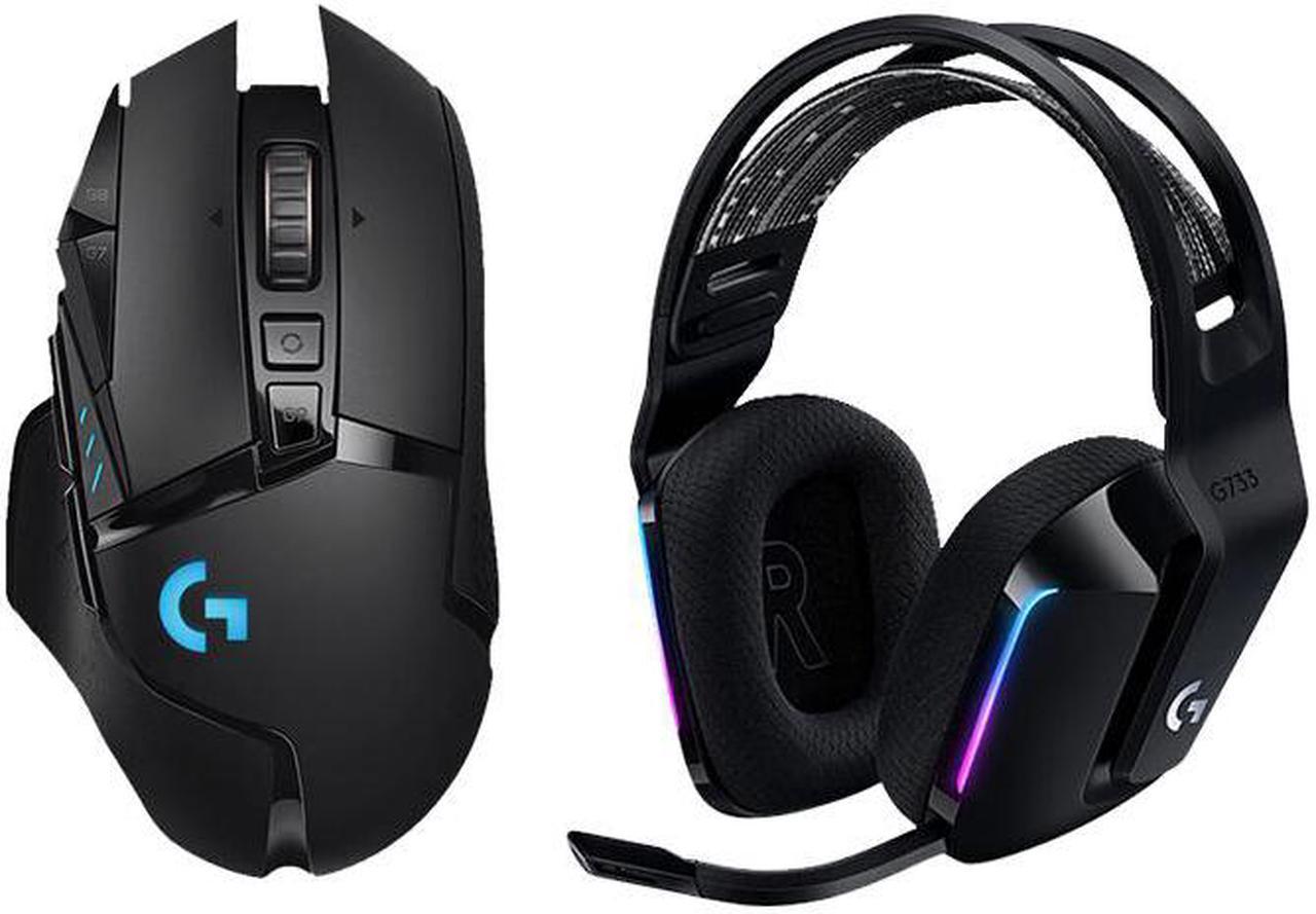 Logitech G733 USB 2.0 Type A Connector Circumaural LIGHTSPEED Wireless RGB Gaming Headset and Logitech G502 LIGHTSPEED Wireless Gaming Mouse