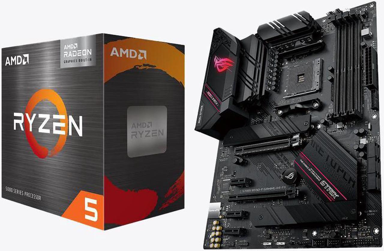 ASUS ROG STRIX B550-F GAMING WIFI II AMD AM4 (3rd Gen Ryzen) ATX Gaming Motherboard and AMD Ryzen 5 5600G - Ryzen 5 5000 G-Series Cezanne Socket AM4 65W AMD Radeon Graphics Desktop Processor