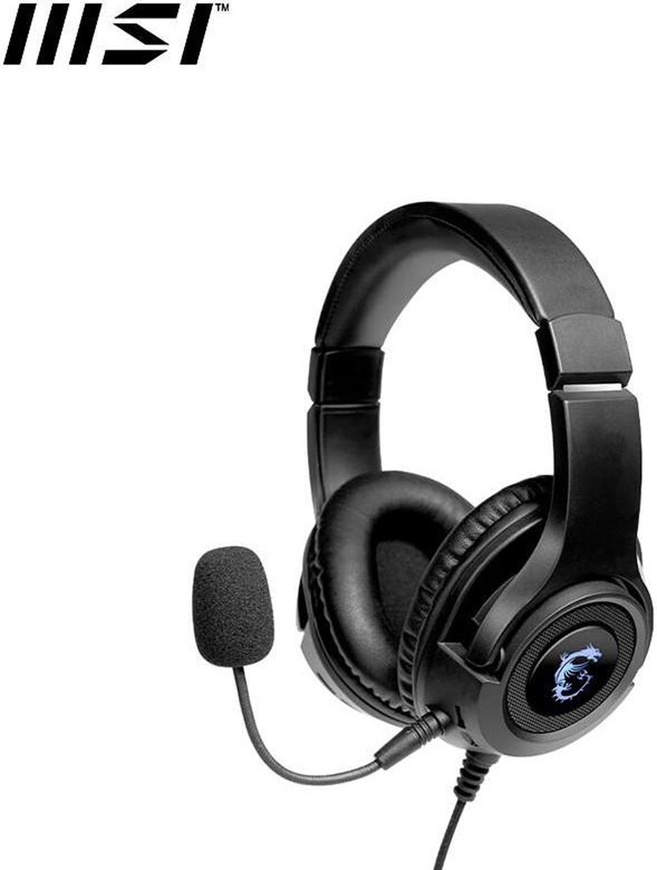 MSI DH40 RGB Gaming Headsets-Black,  Unidirectional Microphone,
3.5mm Connector Circumaural, 50mm Neodymium