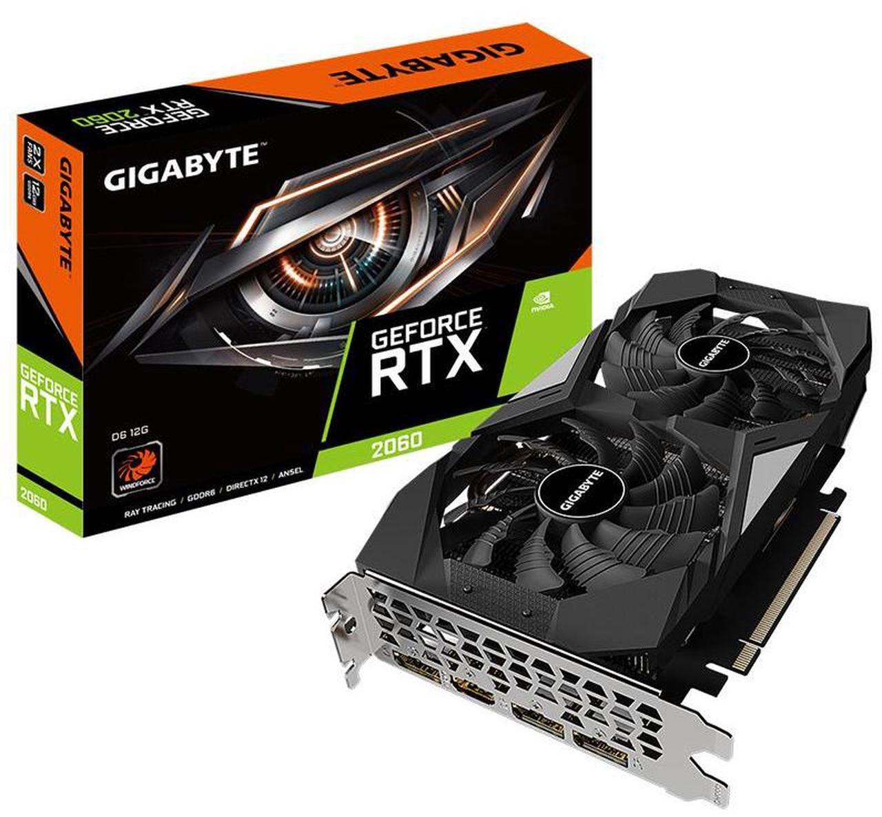 Main image of GIGABYTE GeForce RTX 2060 12GB GDDR6 PCI Express 3.0 ATX Video Card GV-N2060D6-12GD