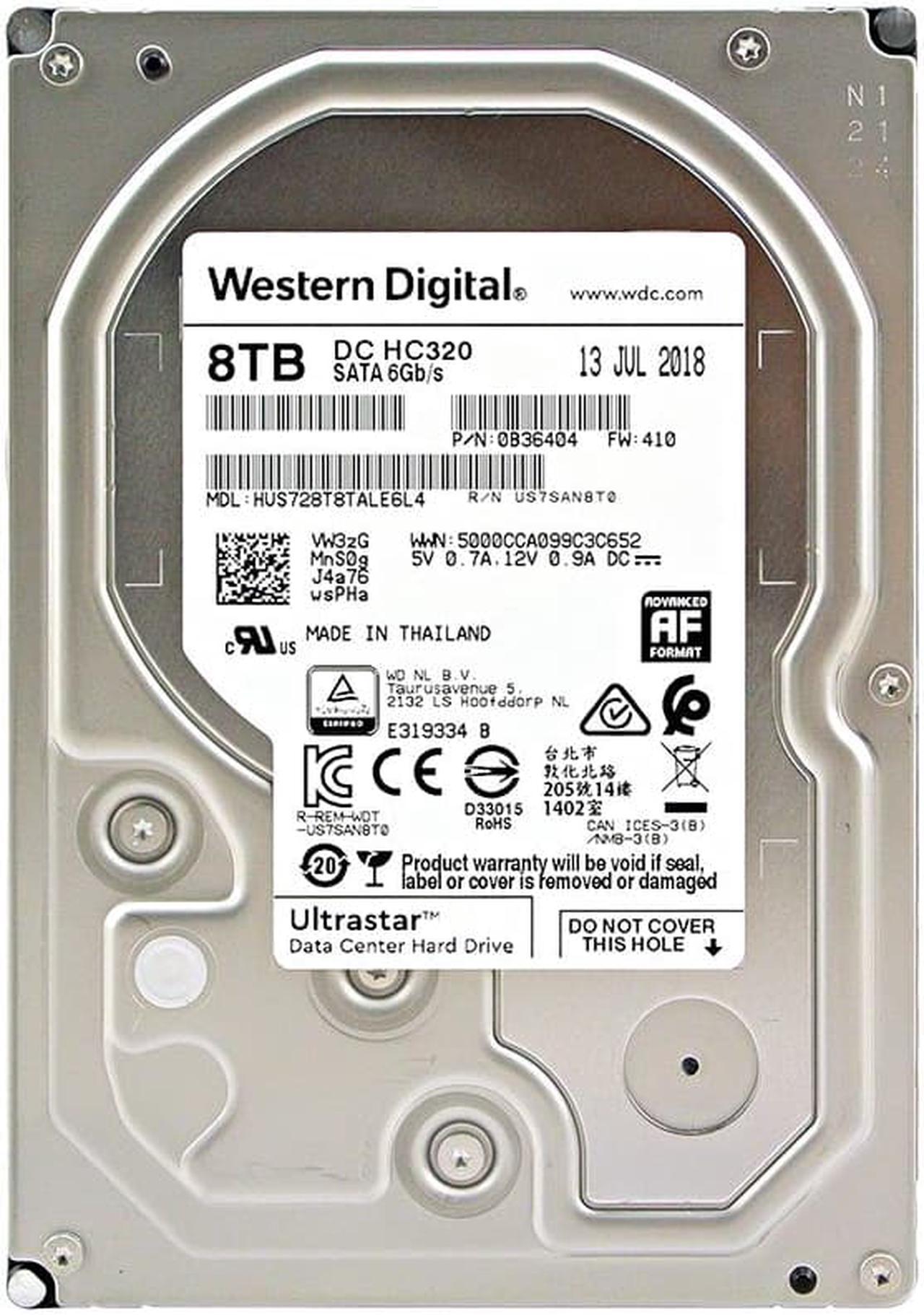 Western Digital Ultrastar DC HC320 HUS728T8TALE6L4 8 TB Hard Drive - 3.5" Internal - SATA (SATA 6Gb/s)