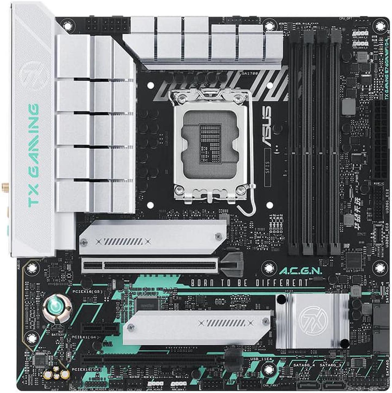Alt view image 2 of 5 - ASUS TX GAMING B760M WIFI D4 Intel B760 (13th and 12th Gen) LGA 1700 mATX Motherboard, PCIe 5.0, DDR4, Wi-Fi 6, Realtek 2.5Gb Ethernet, DisplayPort, HDMI, ASUS THE 7X ONE Edition Motherboard