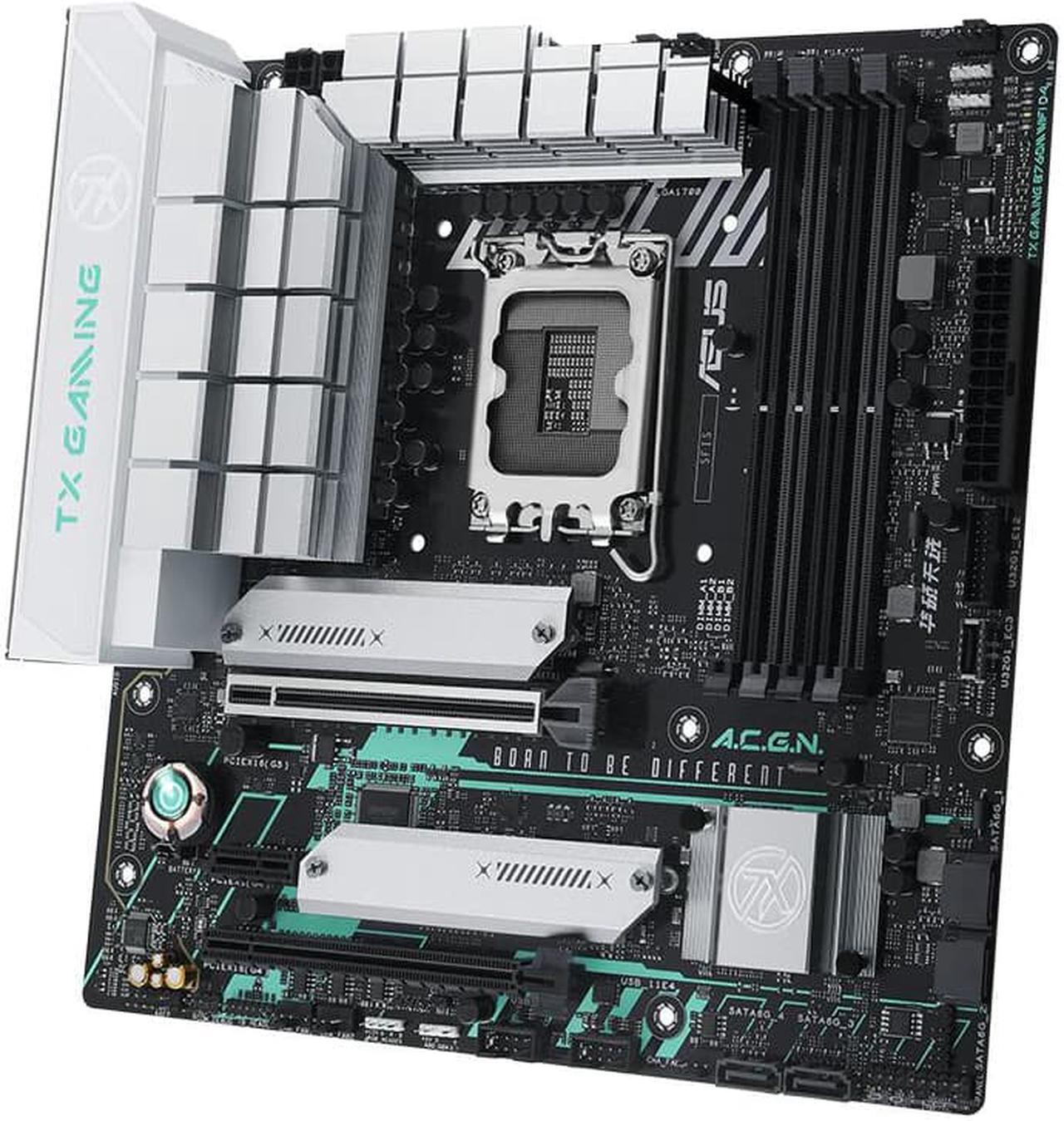 Alt view image 3 of 5 - ASUS TX GAMING B760M WIFI D4 Intel B760 (13th and 12th Gen) LGA 1700 mATX Motherboard, PCIe 5.0, DDR4, Wi-Fi 6, Realtek 2.5Gb Ethernet, DisplayPort, HDMI, ASUS THE 7X ONE Edition Motherboard