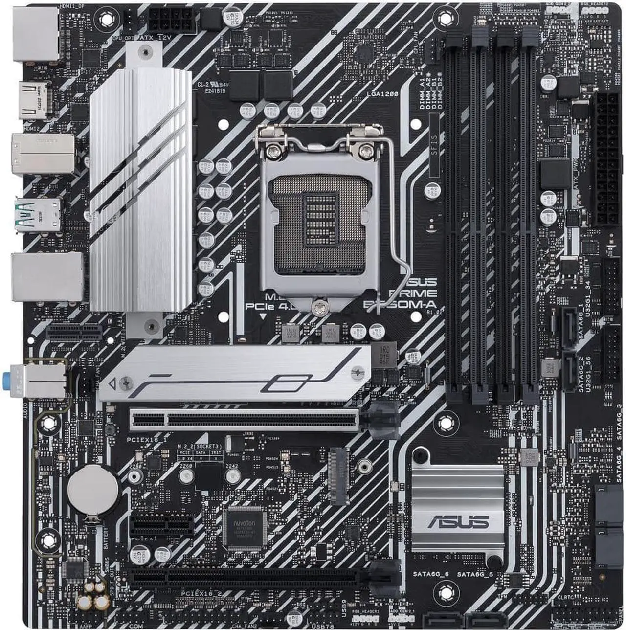 Alt view image 2 of 8 - ASUS PRIME B560M-A LGA 1200 Intel B560 SATA 6Gb/s Micro ATX Intel Motherboard