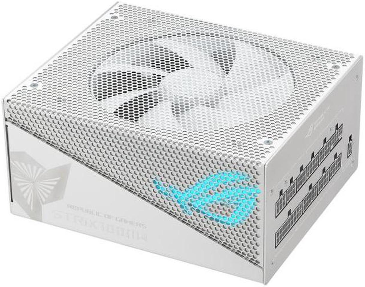 ASUS ROG STRIX 1000W Gold Aura Snow Edition, 80+ Gold Certification Full Modular, Compatible with PCIe Gen 5.0 and ATX 3.0, Support Aura Sync, Axial-tech Fan, ATX 3.0 Power Supply, White PSU