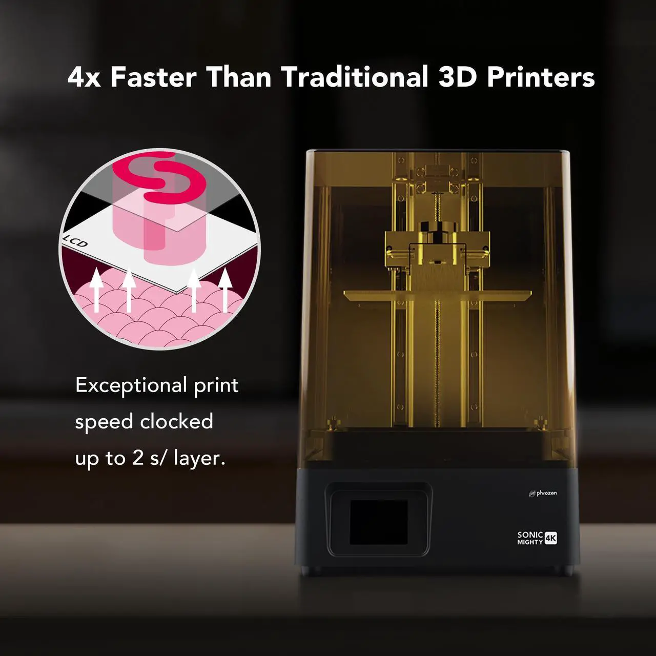 Alt view image 7 of 7 - PHROZEN Sonic Mighty 4K LCD Resin 3D Printer with 9.3 inch 4K Monochrome LCD Print Screen, UV ParaLED Light, Large Print Volume, Made in Taiwan.