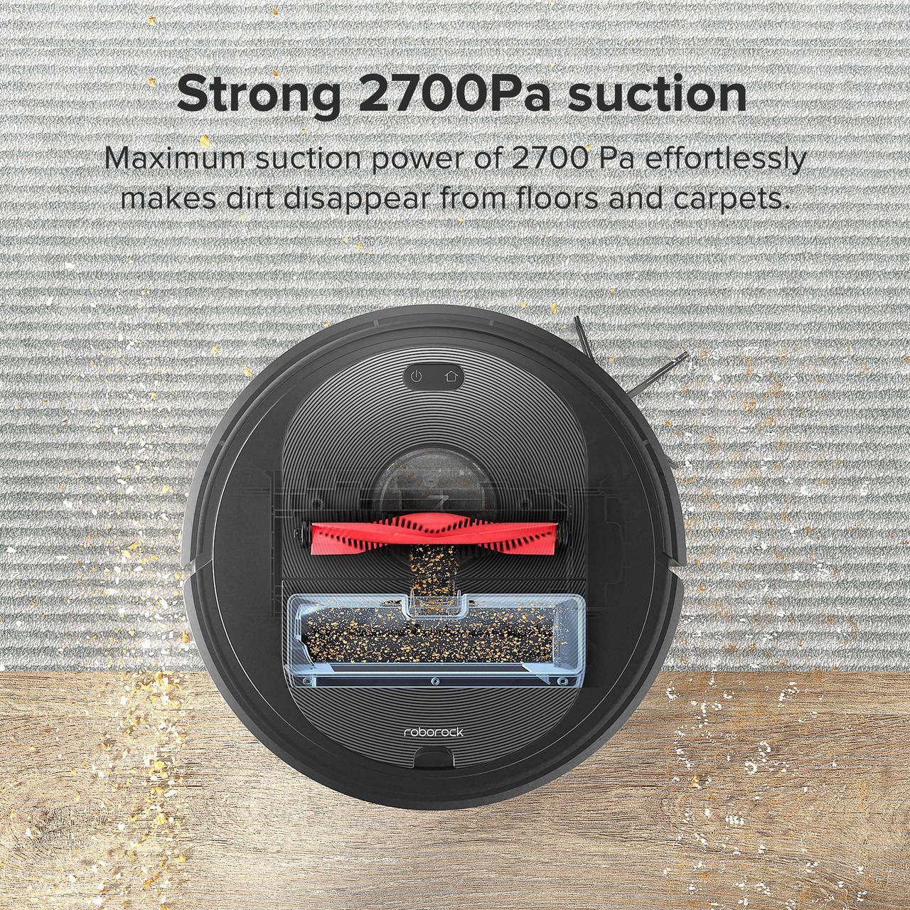 Alt view image 4 of 7 - Roborock Q5+ Robot Vacuum Cleaner, with Self-Empty Dock, Hands-Free Cleaning for up to 7 Weeks, 2700Pa Max Suction, Perfect for Hard Floors, Carpets, and Pet Hair, Renewed