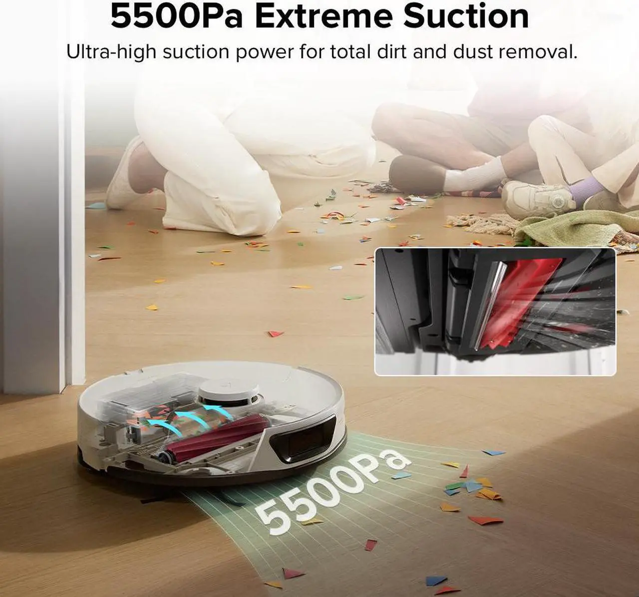 Alt view image 4 of 7 - Roborock S7 Max Ultra Robot Vacuum Cleaner, Self-Drying, Self-Washing, Self-Emptying,5500Pa Suction, Reactive Tech Obstacle Avoidance, White (Renewed)