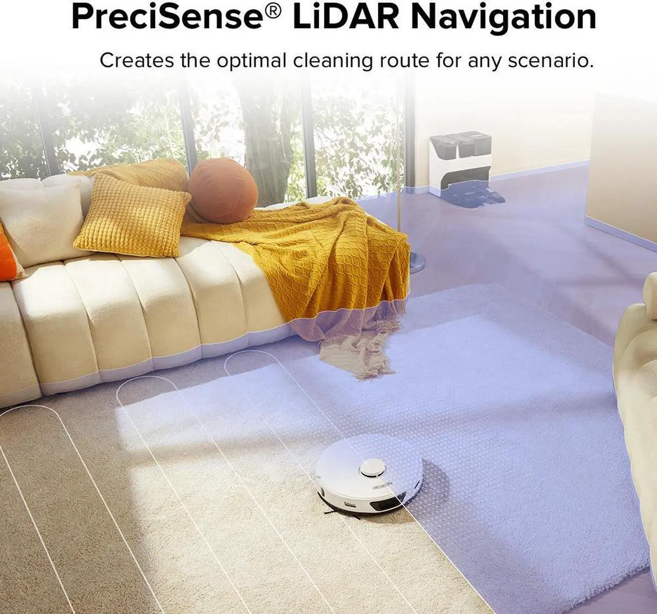 Alt view image 7 of 7 - Roborock S7 Max Ultra Robot Vacuum Cleaner, Self-Drying, Self-Washing, Self-Emptying,5500Pa Suction, Reactive Tech Obstacle Avoidance, White (Renewed)