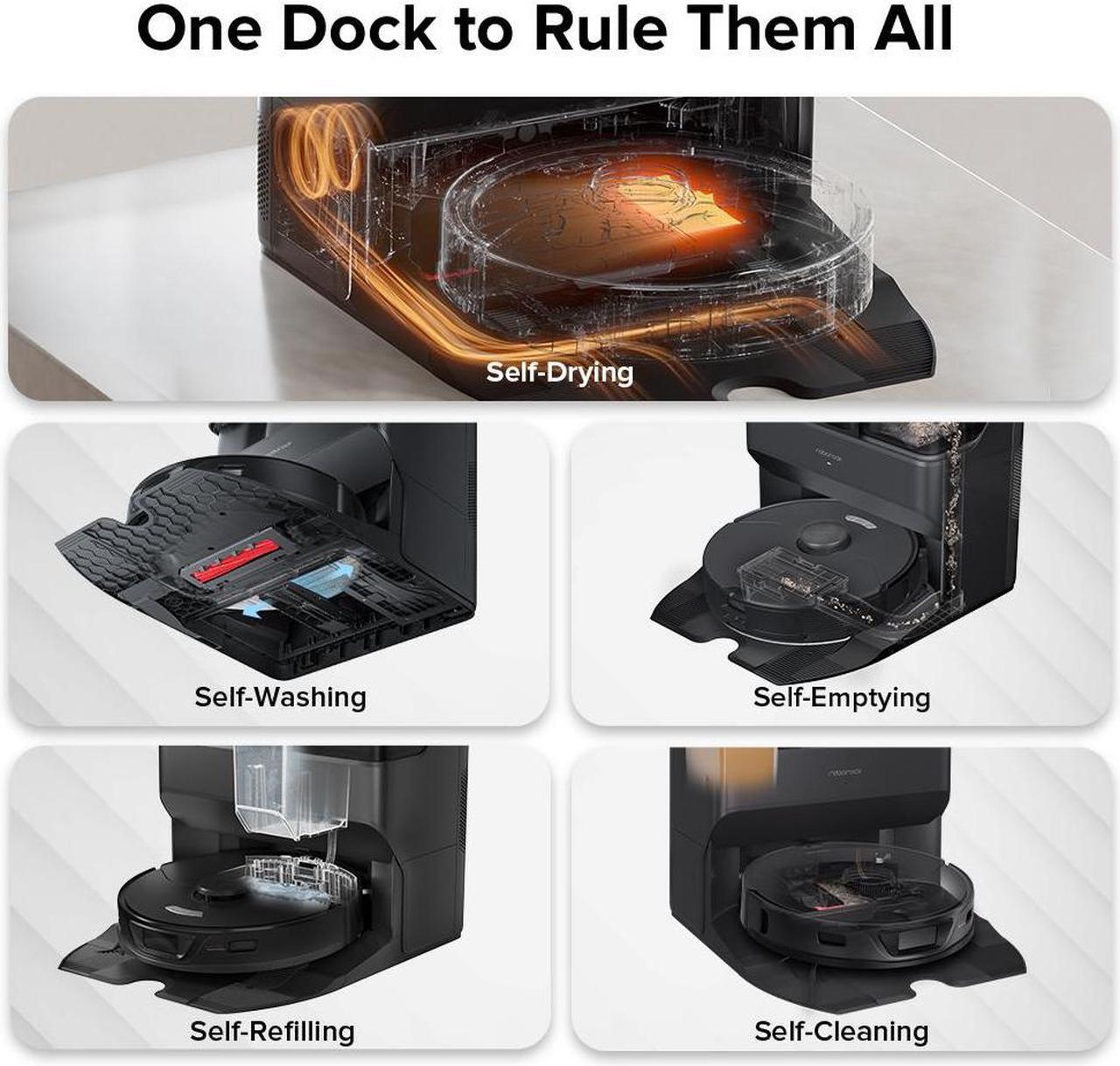 Alt view image 3 of 7 - Roborock S7 Max Ultra Robot Vacuum Cleaner, Self-Drying, Self-Washing, Self-Emptying,5500Pa Suction, Reactive Tech Obstacle Avoidance, Black (Renewed)