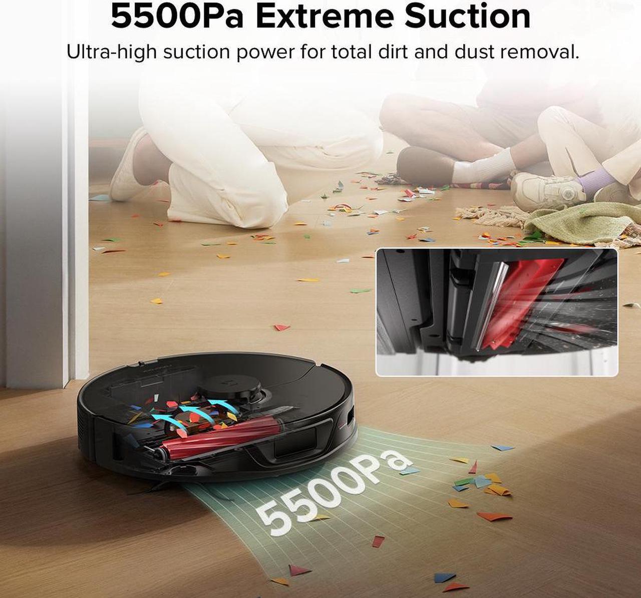 Alt view image 4 of 7 - Roborock S7 Max Ultra Robot Vacuum Cleaner, Self-Drying, Self-Washing, Self-Emptying,5500Pa Suction, Reactive Tech Obstacle Avoidance, Black (Renewed)