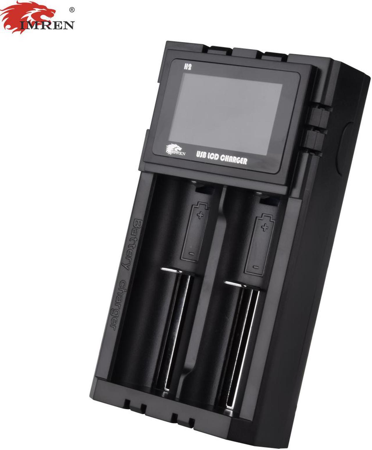 Alt view image 2 of 7 - IMREN 18650 Battery Charger 5V2A Fast Usb Rechargeable Battery LCD Charger For 26650 18650 16340 18350 18490 14500 10440 C AA AAA 6F22/9V (2 Bay)