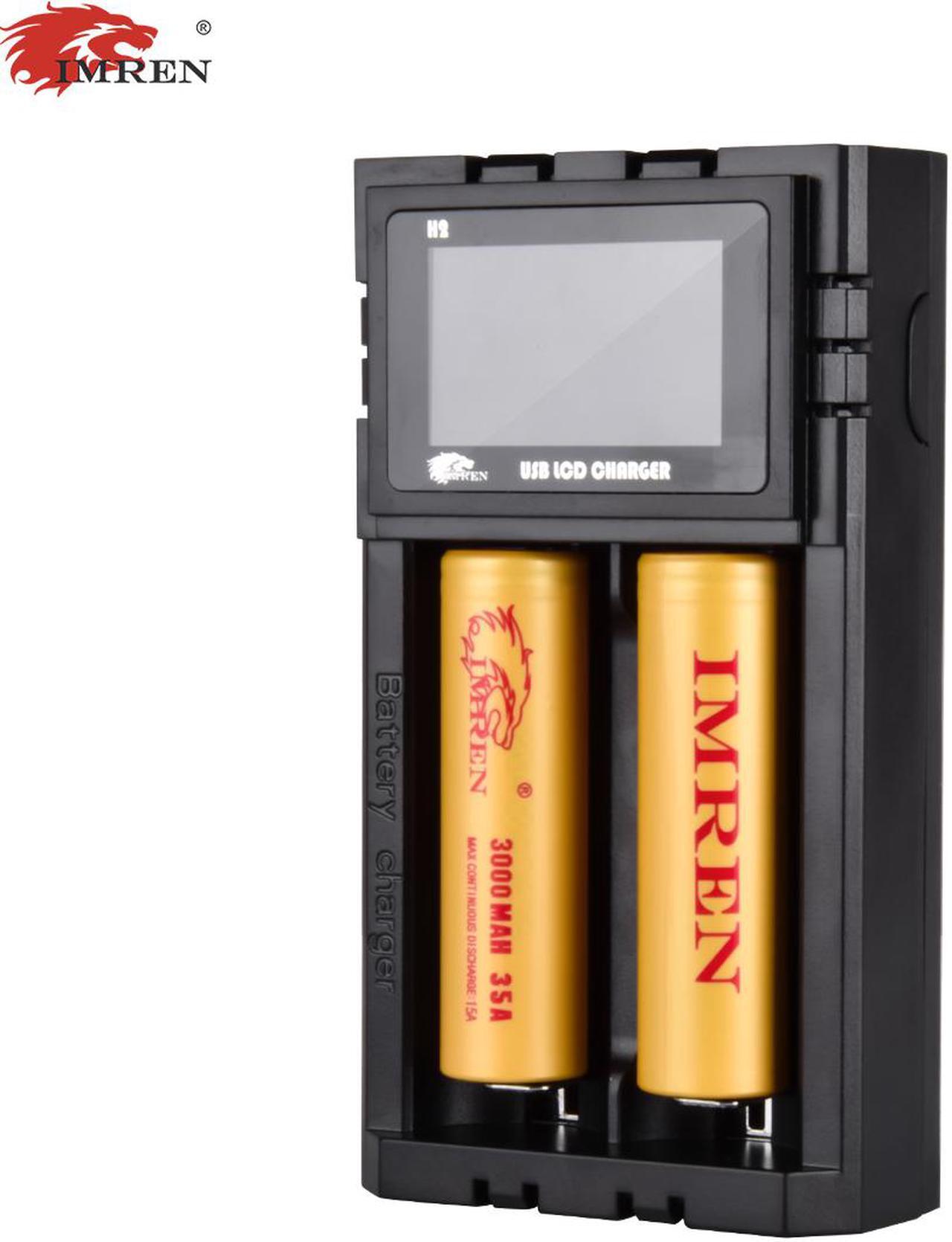 Alt view image 6 of 7 - IMREN 18650 Battery Charger 5V2A Fast Usb Rechargeable Battery LCD Charger For 26650 18650 16340 18350 18490 14500 10440 C AA AAA 6F22/9V (2 Bay)