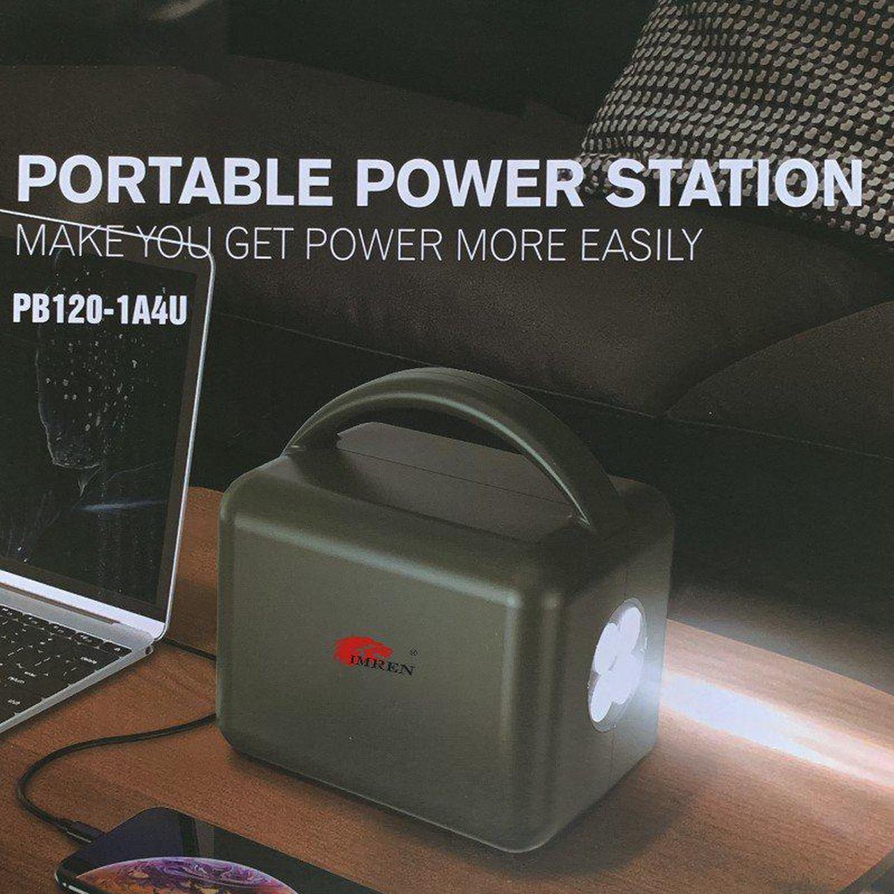 Alt view image 3 of 6 - Portable Power Station PB120-1A4U 150W 39000mAh, AC Inverter Output 220V/120W 110V/120W 230V/120W  DC 13-24V/30W Camping and Emergency Flashlight