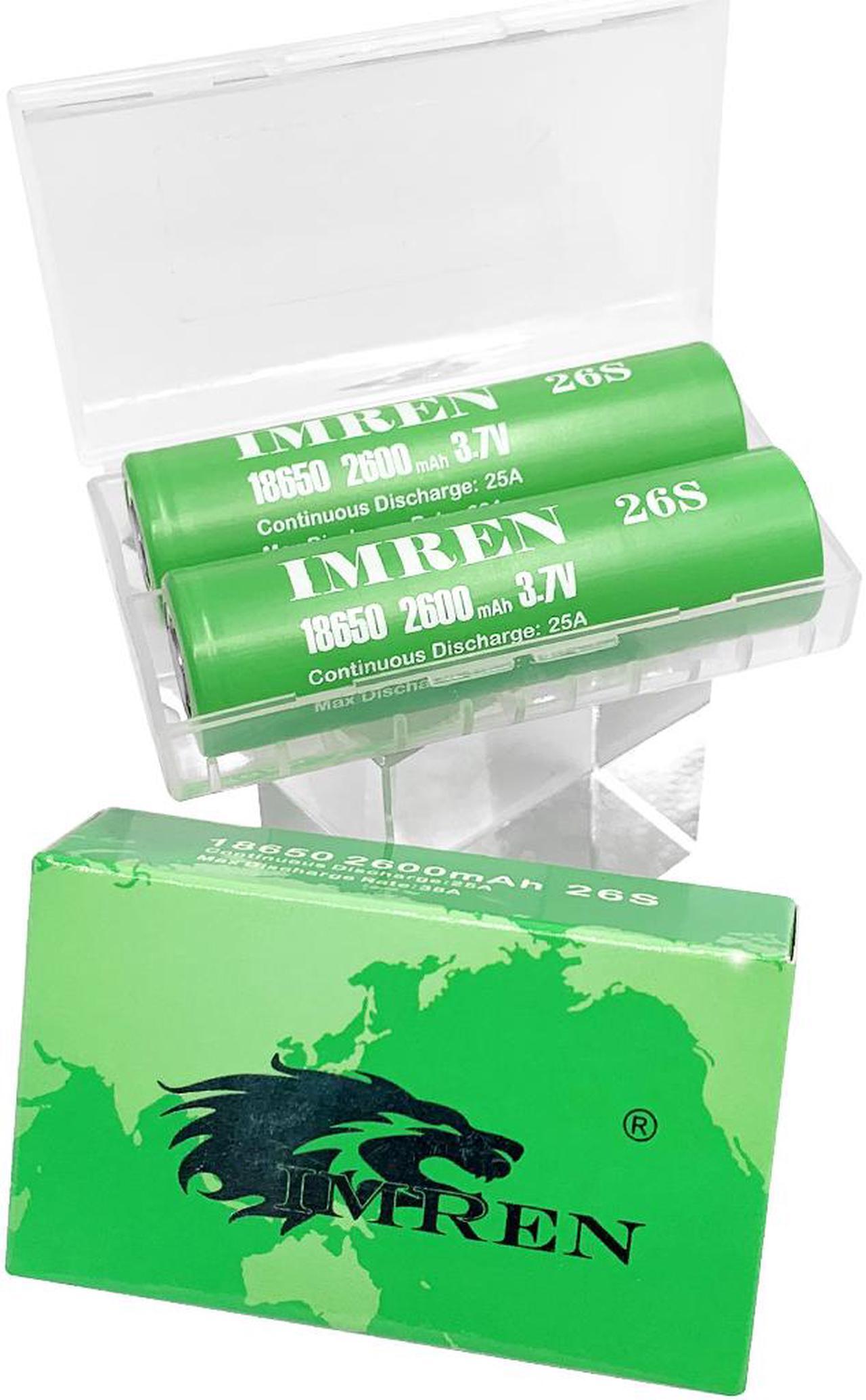Alt view image 3 of 7 - IMREN 2Pcs 3.7v rechargeable li-ion battery Rechargeable Battery 2600mAh 25A for Flashlights/Headlamps/Toys