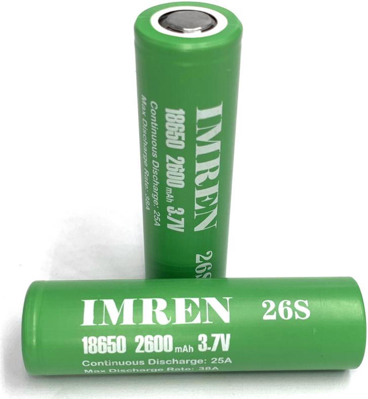 Alt view image 2 of 7 - IMREN 2Pcs 3.7v rechargeable li-ion battery Rechargeable Battery 2600mAh 25A for Flashlights/Headlamps/Toys
