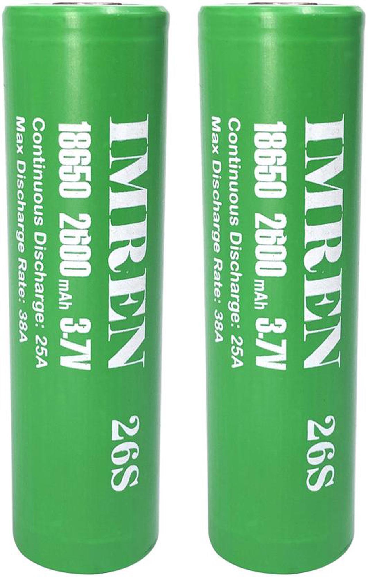 Alt view image 7 of 7 - IMREN 2Pcs 3.7v rechargeable li-ion battery Rechargeable Battery 2600mAh 25A for Flashlights/Headlamps/Toys