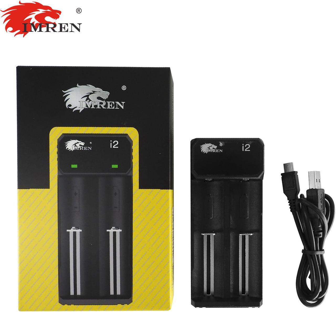 Main image of IMREN 18650 Battery Charger Rechargeable Batteries USB Charger For 14500 16650 17650 18650 26650 21700 18350 3.7V/3.6V Lithium NiMH Battery (2 Bay)