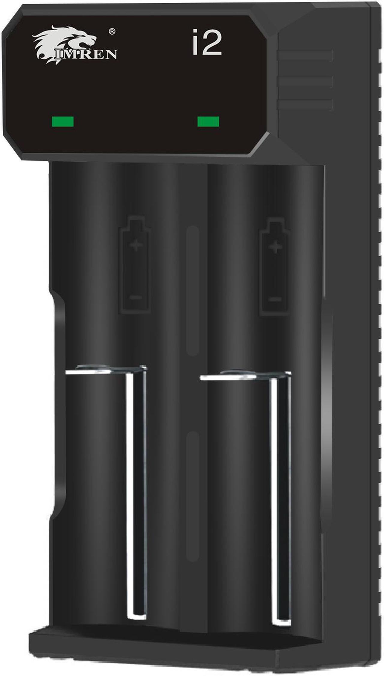 Alt view image 4 of 6 - IMREN 18650 Battery Charger Rechargeable Batteries USB Charger For 14500 16650 17650 18650 26650 21700 18350 3.7V/3.6V Lithium NiMH Battery (2 Bay)
