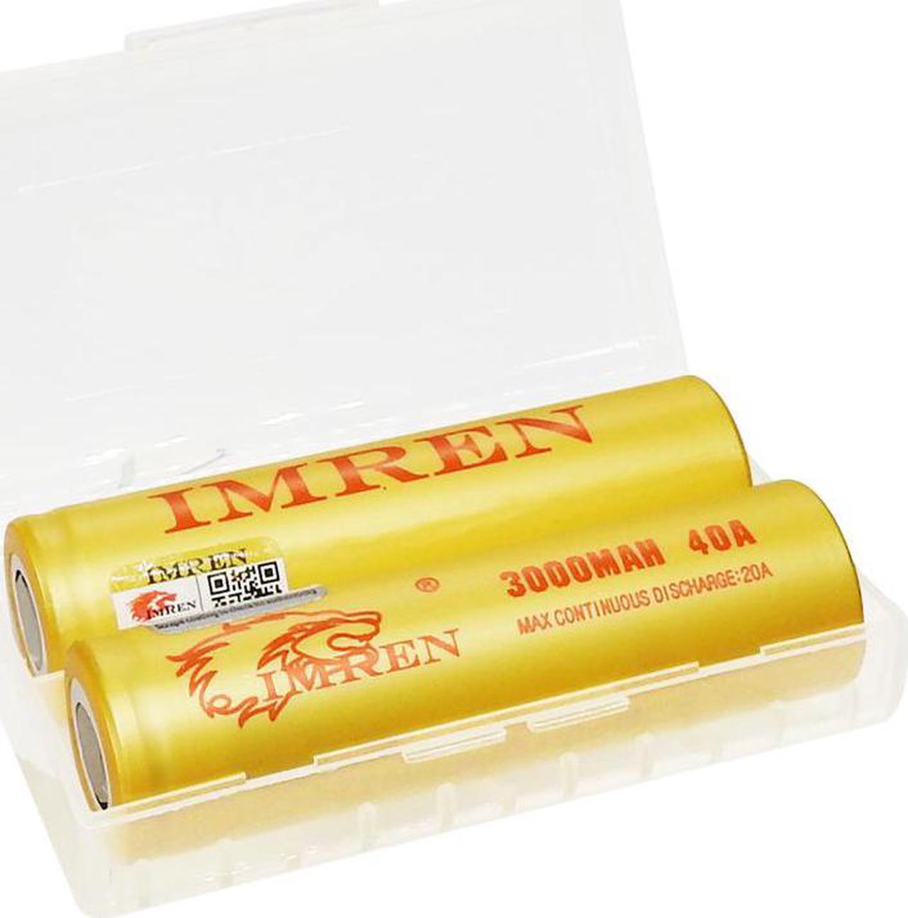 Alt view image 4 of 6 - IMREN 2PCS Rechargeable Battery 3.7V 3000mAh 40A Capacity Li-ion Rechargeable Battery For Flashlight Torch Battery