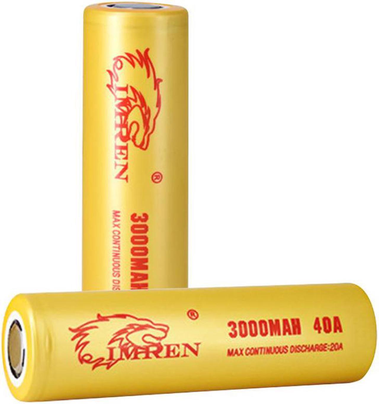 Alt view image 6 of 6 - IMREN 2PCS Rechargeable Battery 3.7V 3000mAh 40A Capacity Li-ion Rechargeable Battery For Flashlight Torch Battery
