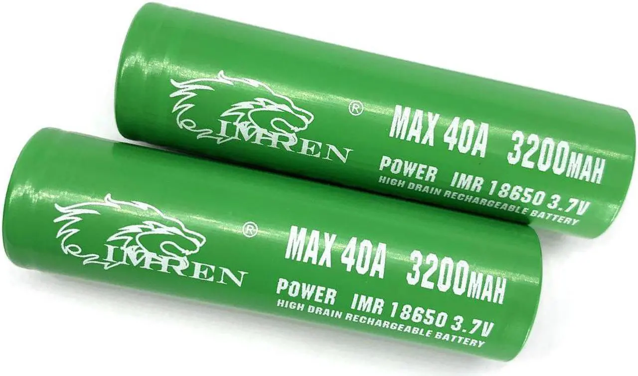 Alt view image 2 of 5 - IMREN 2PCS Rechargeable Battery 3.7V 3200mAh 40A Capacity Li-ion Rechargeable Battery For Flashlight Torch Battery