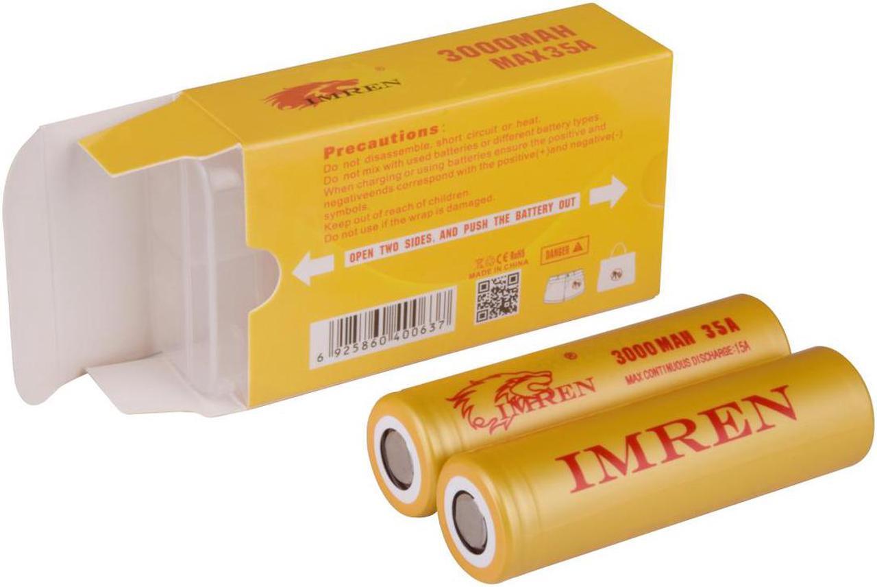 Alt view image 2 of 5 - IMREN 2PCS Rechargeable Battery 3.7V 3000mAh 35A Capacity Li-ion Rechargeable Battery For Flashlight Torch Battery