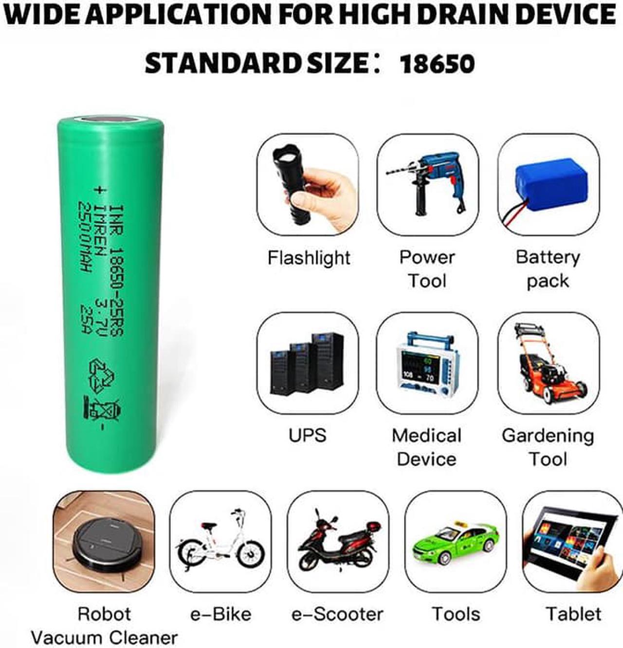 Alt view image 5 of 7 - IMREN 25RS 18650 Rechargeable Battery Pack 2500mAh 20pcs