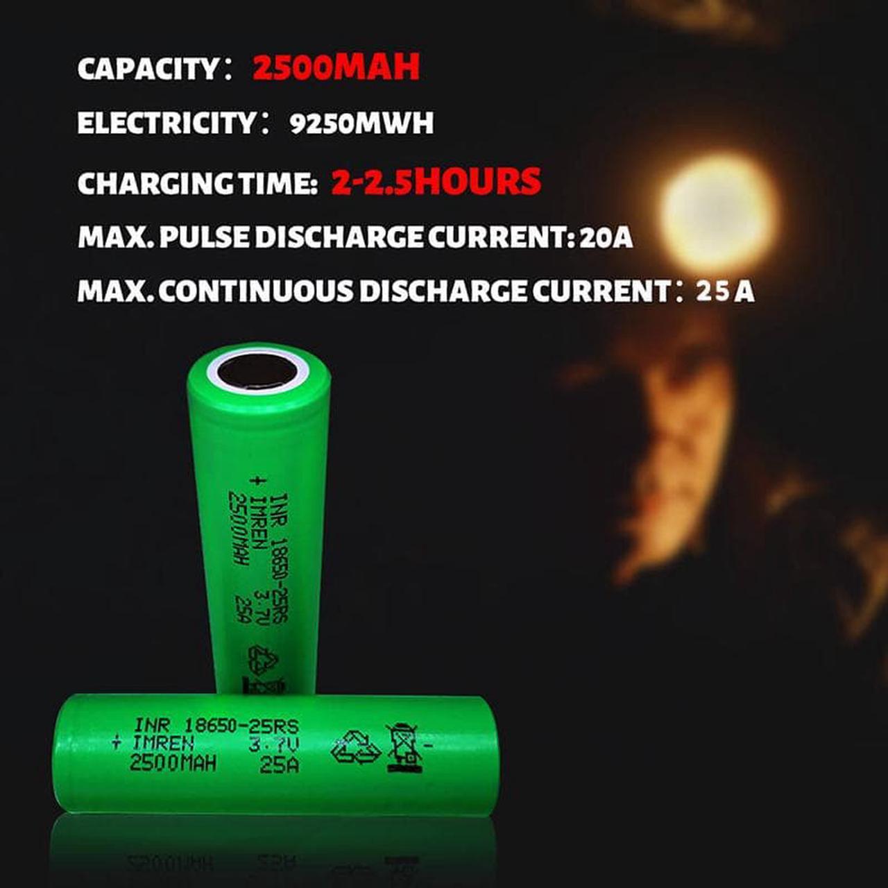 Alt view image 3 of 7 - IMREN 25RS 18650 Rechargeable Battery Pack 2500mAh 20pcs