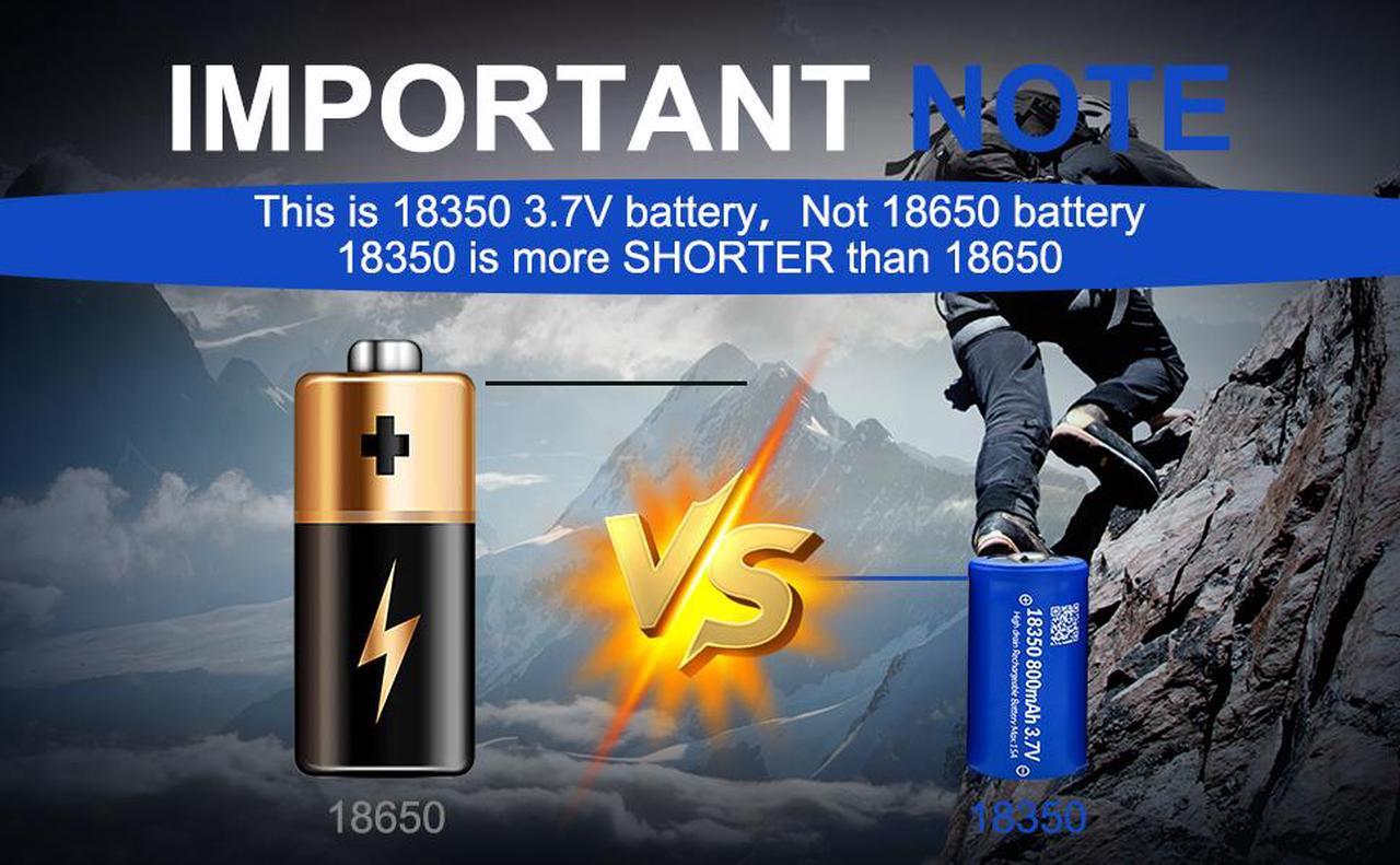 Alt view image 4 of 7 - IMREN 18350 800mAh 3.7V Lithium Rechargeable Battery (4PCS/Pack)