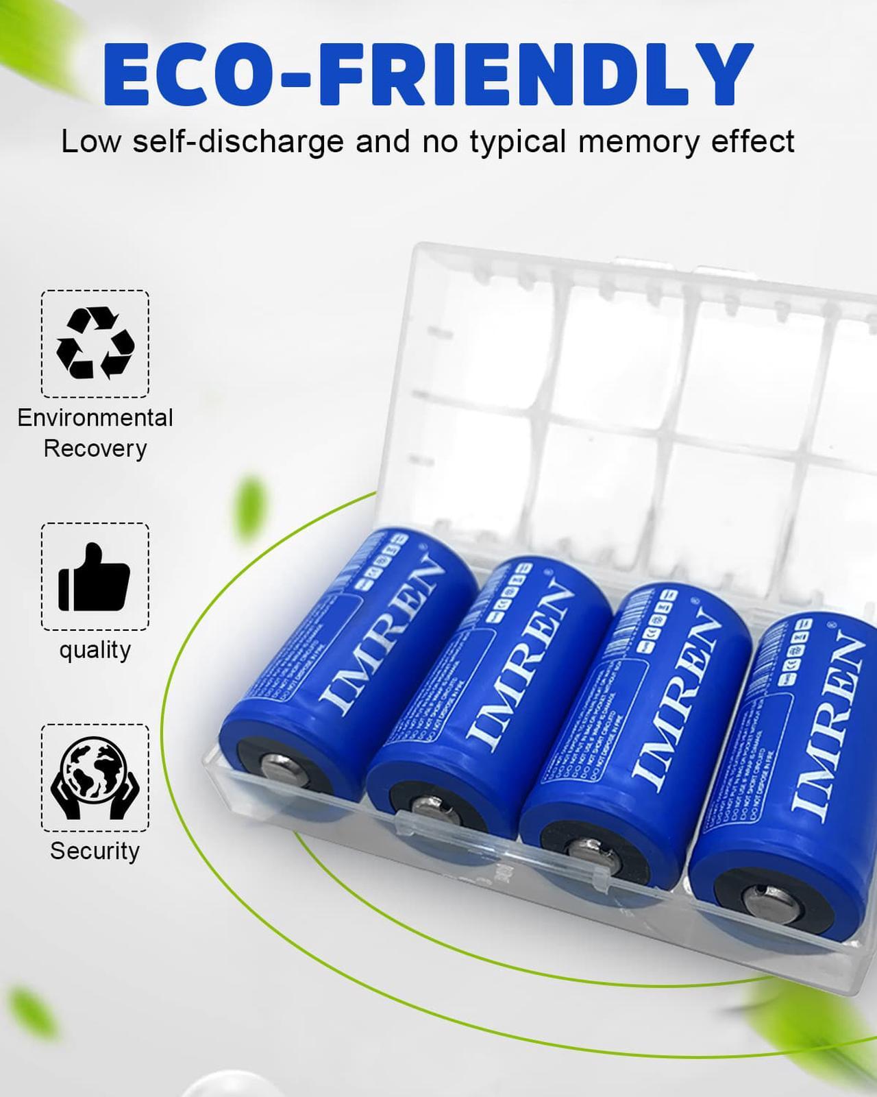 Alt view image 2 of 7 - IMREN 18350 800mAh 3.7V Lithium Rechargeable Battery (4PCS/Pack)